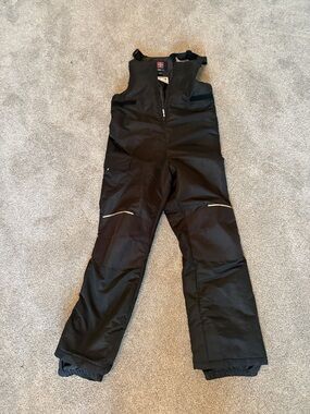 Swiss Tech Black Kids Insulated Snow Overalls